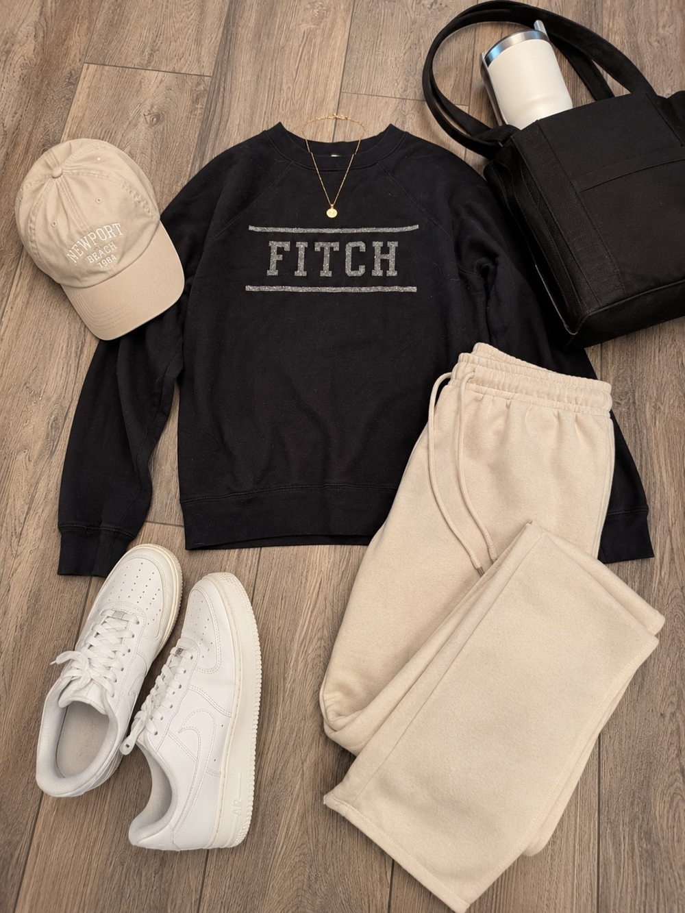 Abercrombie Black Kids Logo Crewneck Sweatshirt